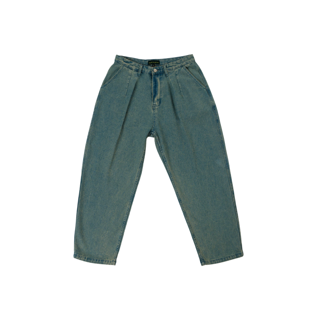 Pleated Denim Pants