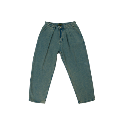 Pleated Denim Pants