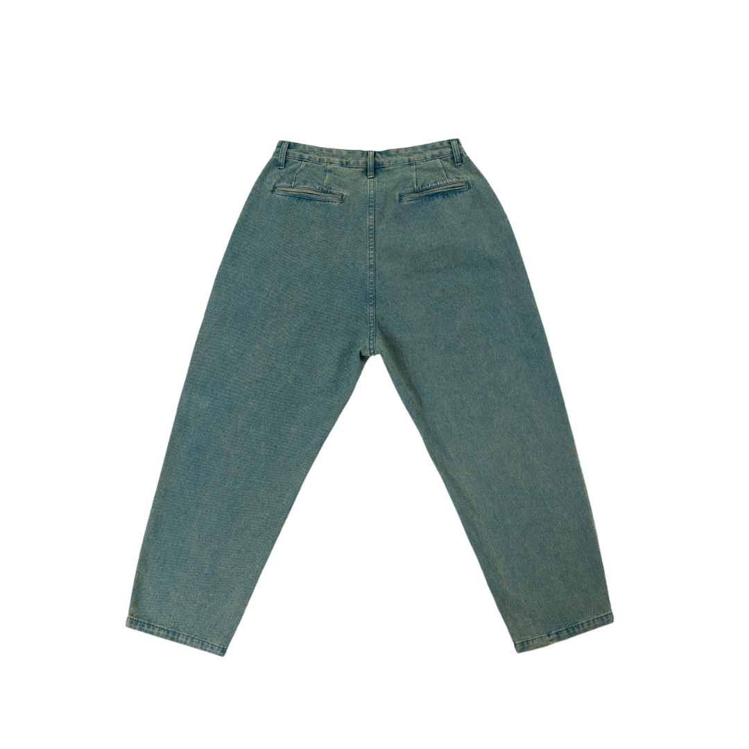 Pleated Denim Pants